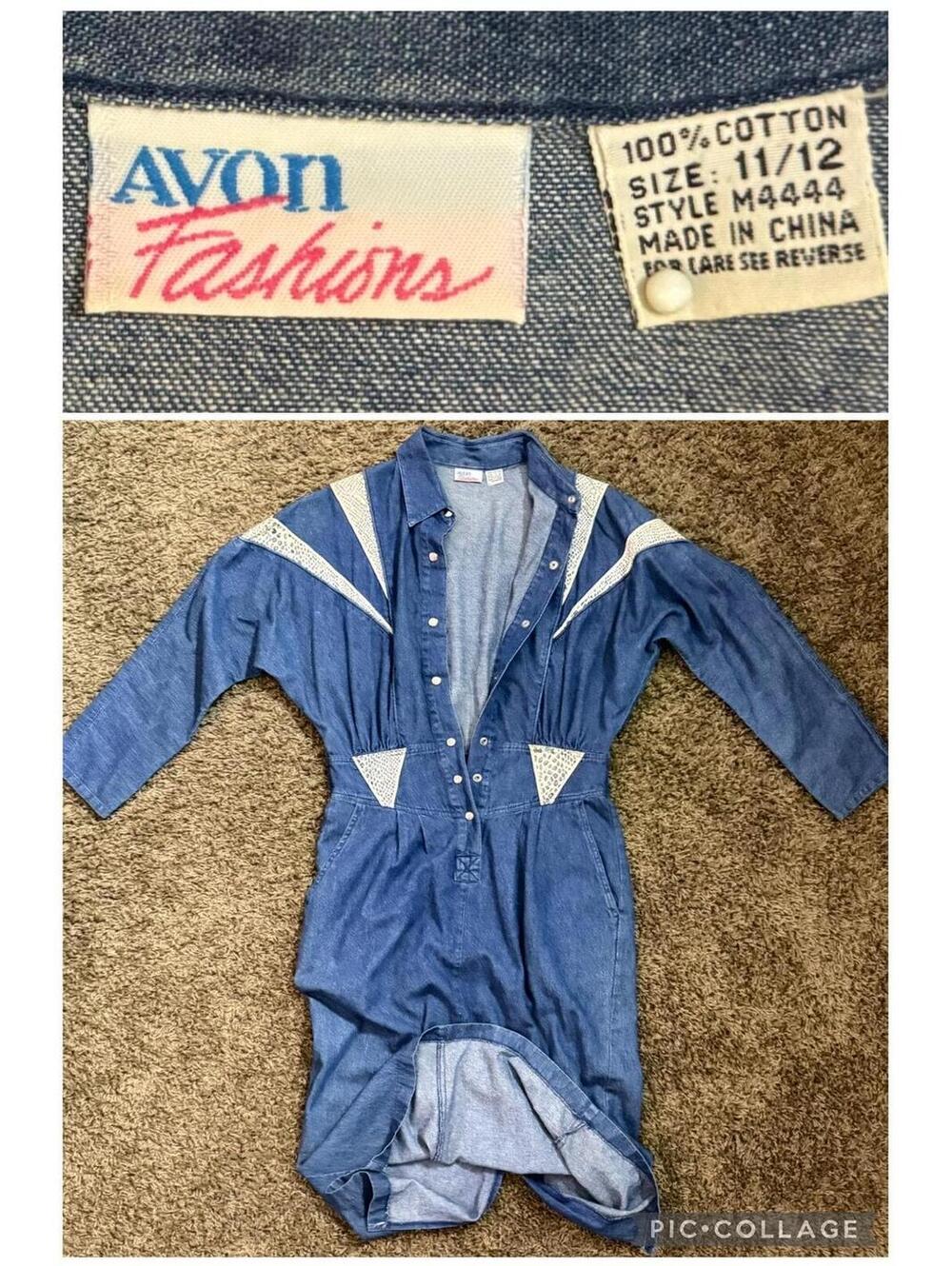 1980's Western Denim Dress from AVON Fashions 80's does 40's - Picture 10 of 10